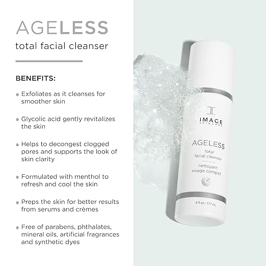 Ageless Total Facial Cleanser by Image for Unisex - 6 oz Cleanser