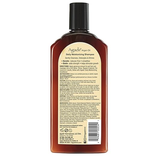 Argan Oil Daily Moisturizing Shampoo by Agadir for Unisex - 12.4 oz Shampoo