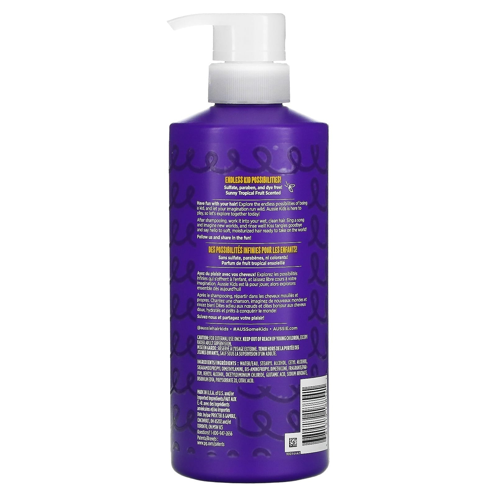 Aussie, Kids, Curly Conditioner Revitalisant, Sunny Tropical Scent, 16 fl oz (475 ml)