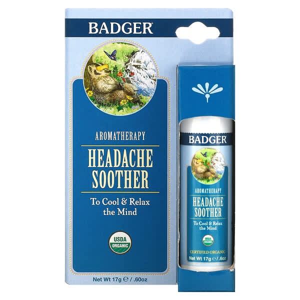 Badger, Aromatherapy, Headache Soother, Peppermint & Lavender, .60 oz (17 g)