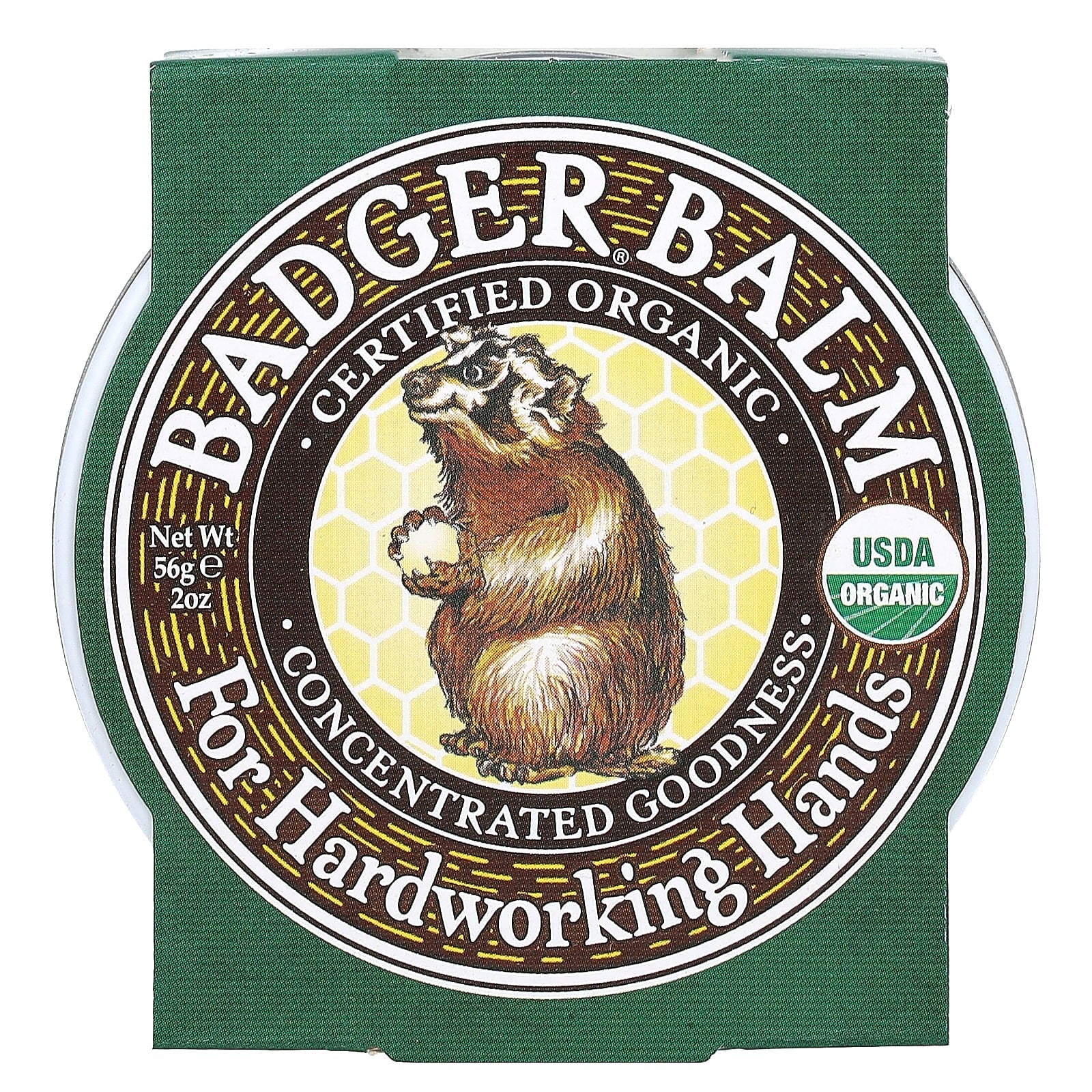 Badger, Certified Organic Badger Balm for Hardworking Hands, 2 oz (56 g)