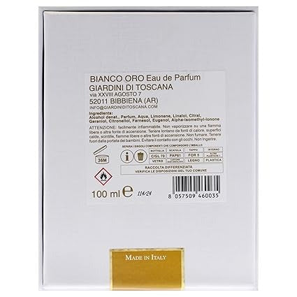 Bianco Oro by Giardini Di Toscana for Unisex - 3.4 oz EDP Spray