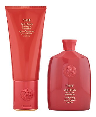 Bright Blonde Shampoo and Conditioner for Beautiful Color Kit by Oribe for Unisex - 2 Pc Kit 8.5oz Shampoo, 6.8oz Conditioner