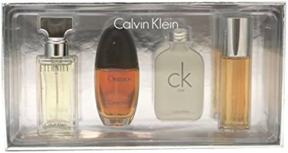 Calvin Klein Variety by Calvin Klein for Women - 4 Pc Mini Gift Set 0.5oz Obsession EDP Spray, 0.5oz CK One EDT Splash, 0.5oz Eternity EDP Spray, 0.5oz Escape EDP Spray