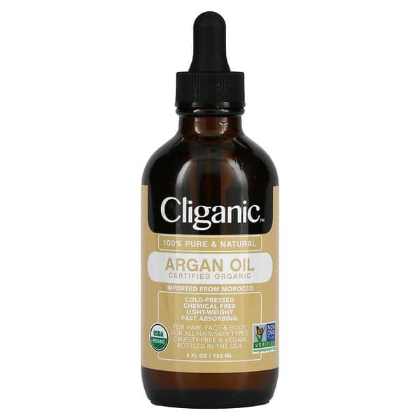 Cliganic, 100% Pure & Natural, Argan Oil, 4 fl oz (120 ml)