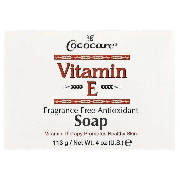 Cococare, Vitamin E Bar Soap, Fragrance Free, 4 oz (113 g)