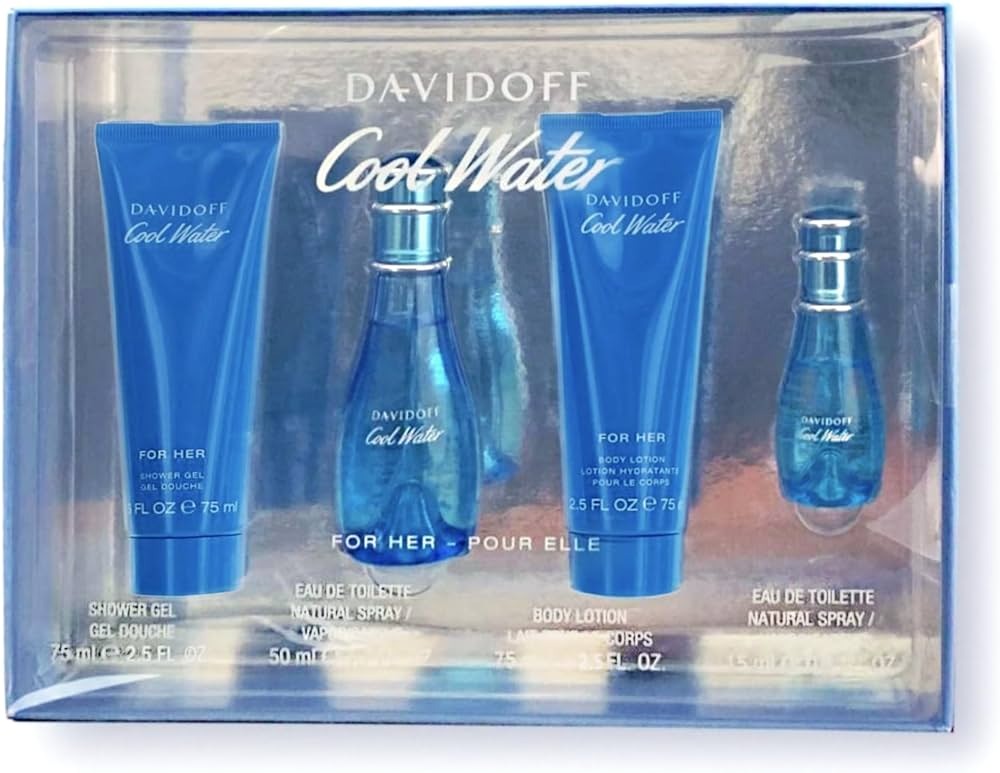 Cool Water by Davidoff, 4 Piece Gift Set for Women