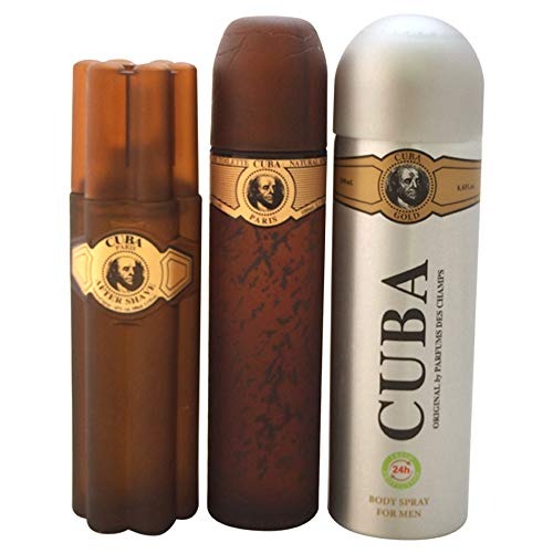 Cuba Gold by Cuba for Men - 3 Pc Gift Set 3.3oz EDT Spray, 6.6oz Deodorant Spray, 3.3oz After Shave