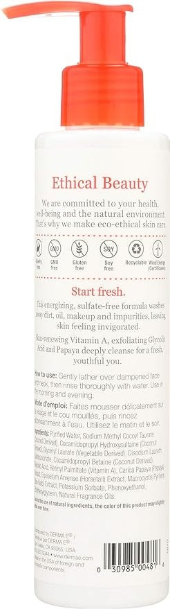 DERMA E, Anti-Wrinkle Cleanser, Vitamin A & Glycolic Acid, 6 fl oz (175 ml)