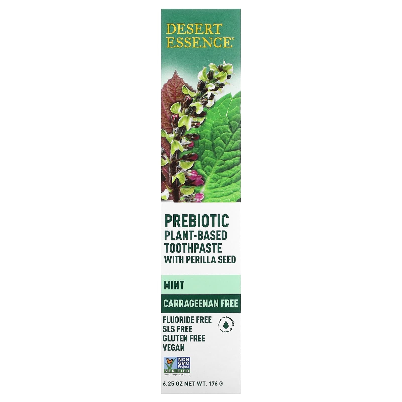 Desert Essence, Prebiotic, Plant-Based Toothpaste, Mint, 6.25 oz (176 g)