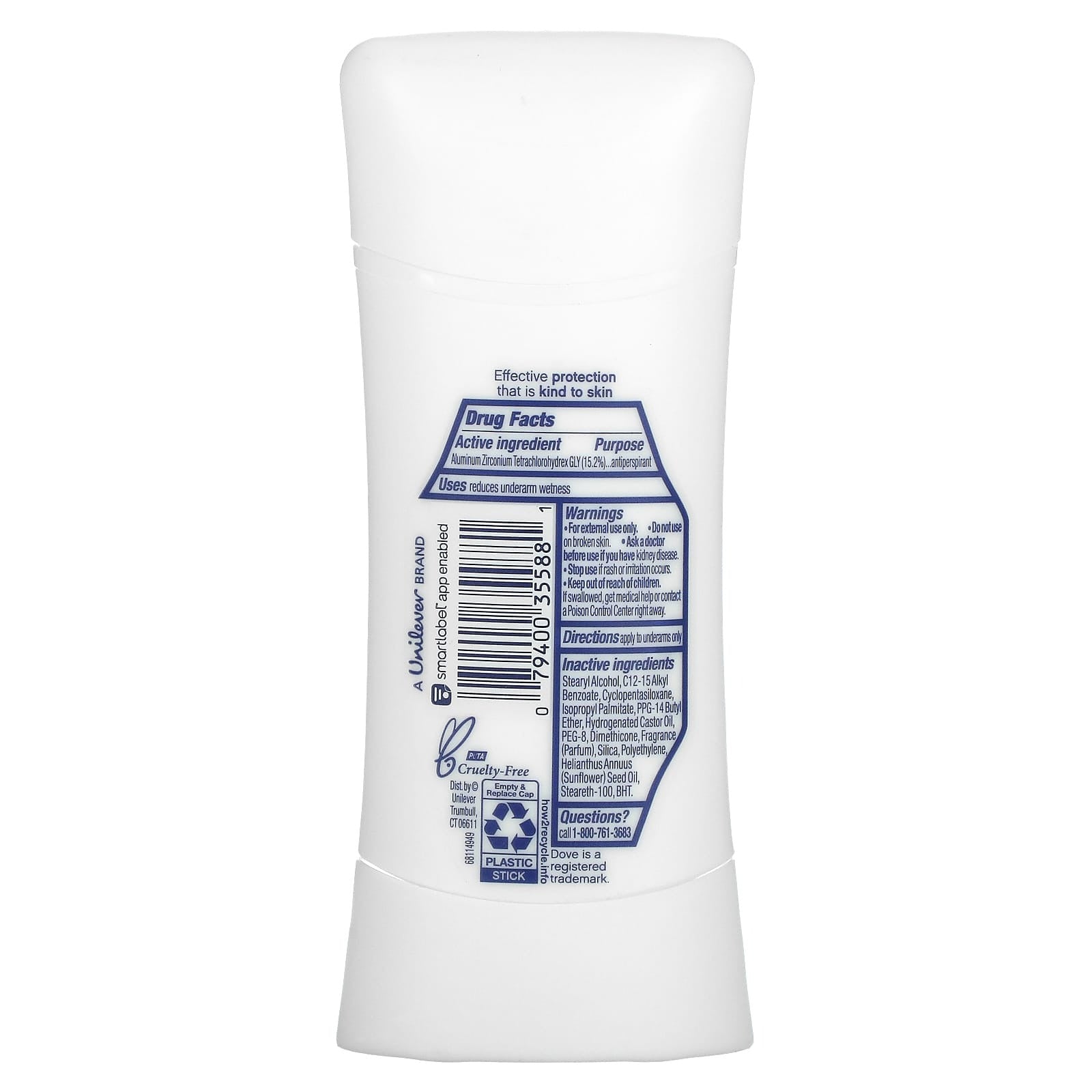 Dove, Advanced Care, Antiperspirant Deodorant, Unscented , 2.6 oz (74 g)