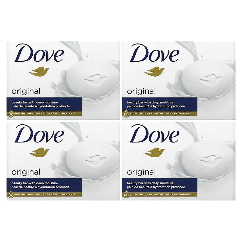 Dove, Beauty Bar Soap with Deep Moisture, Original, 4 Bars, 3.75 oz (106 g) Each