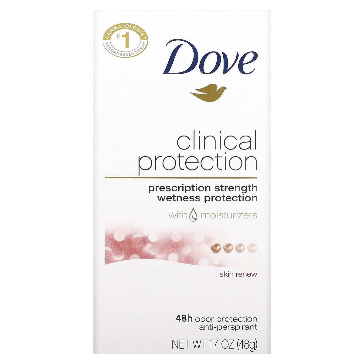 Dove, Clinical Protection, Prescription Strength, Anti-Perspirant Deodorant, Skin Renew, 1.7 oz (48 g)