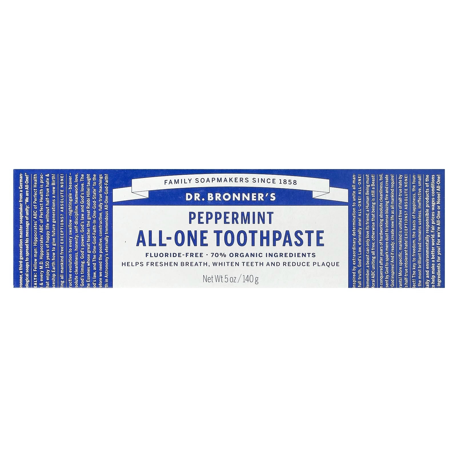 Dr. Bronner's, All-One Toothpaste, Peppermint, 5 oz (140 g)