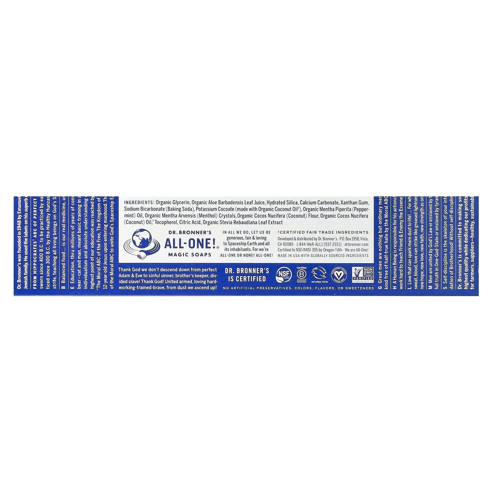 Dr. Bronner's, All-One Toothpaste, Peppermint, 5 oz (140 g)