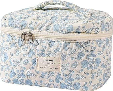 FOP Travel Makeup Organizer Bag, Large Makeup Bag, Pretty Cosmetic Bag for Ladies and Girls, Floral Coquette Aesthetic Toiletry Bag