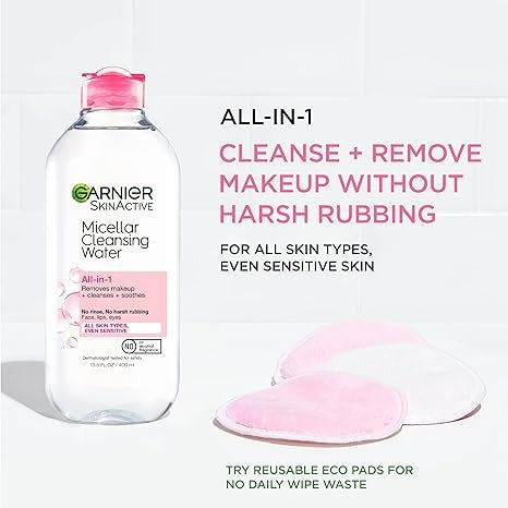 Garnier, SkinActive, All-in-1 Micellar Cleansing Water, All Skin Types, 13.5 fl oz (400 ml)