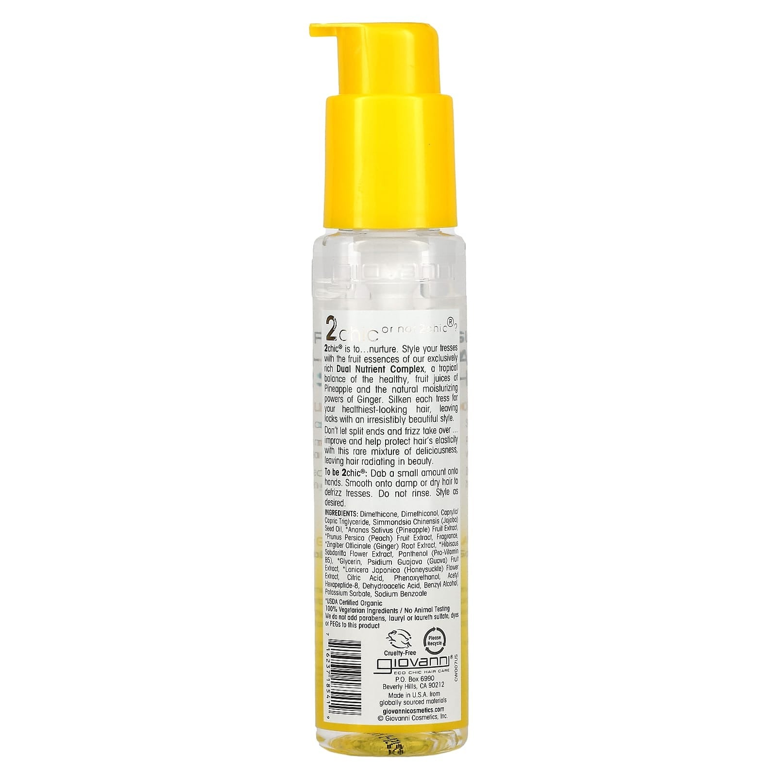 Giovanni, 2chic, Ultra-Revive Super Potion Anti-Frizz Hair Serum, Pineapple + Ginger, 2.75 fl oz (81 ml)