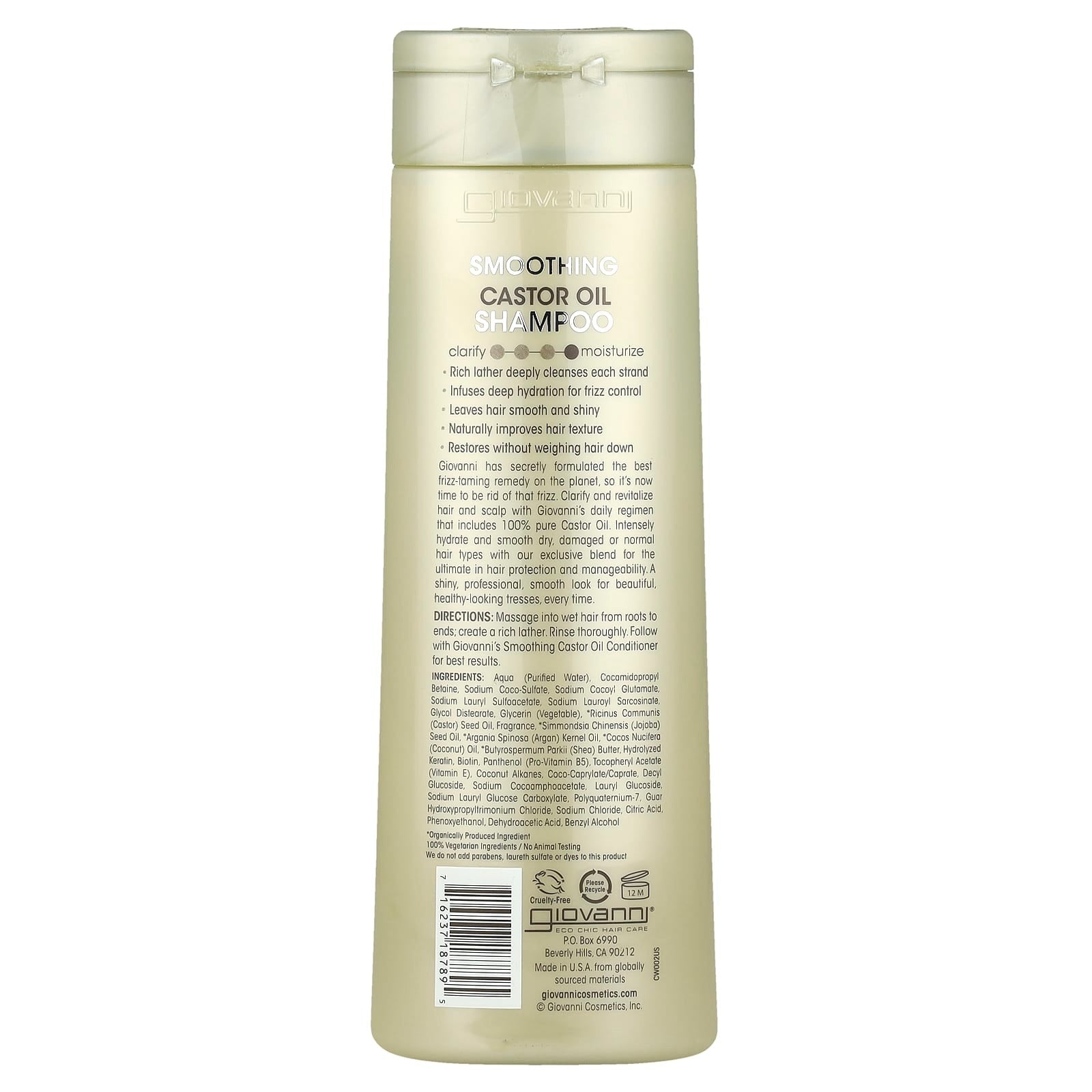 Giovanni, Smoothing Castor Oil Shampoo, For All Hair Types, 13.5 fl oz (399 ml)