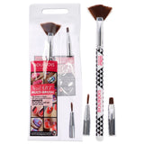 Multi-Brush Nail Art Set by Bourjois for Women - 3 Pc Fan Brush, Shader Brush, Liner Brush