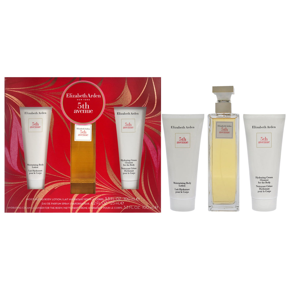 5th Avenue by Elizabeth Arden for Women - 3 Pc Gift Set 4.2oz EDP Spray, 3.3oz Moisturizing Body Lotion, 3.3oz Hydrating Cream Cleanser For The Body