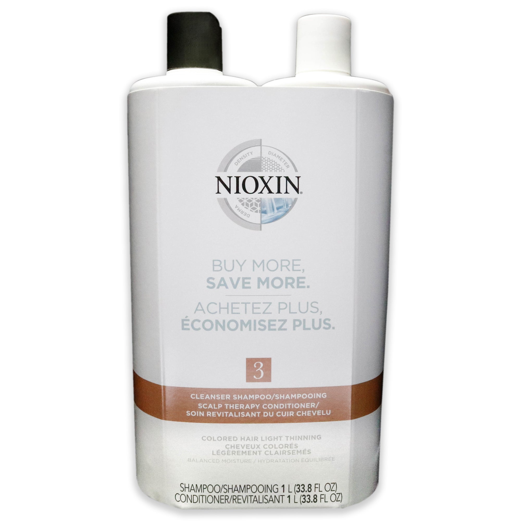 System 3 Kit by Nioxin for Unisex - 33.8 oz Shampoo, Conditioner