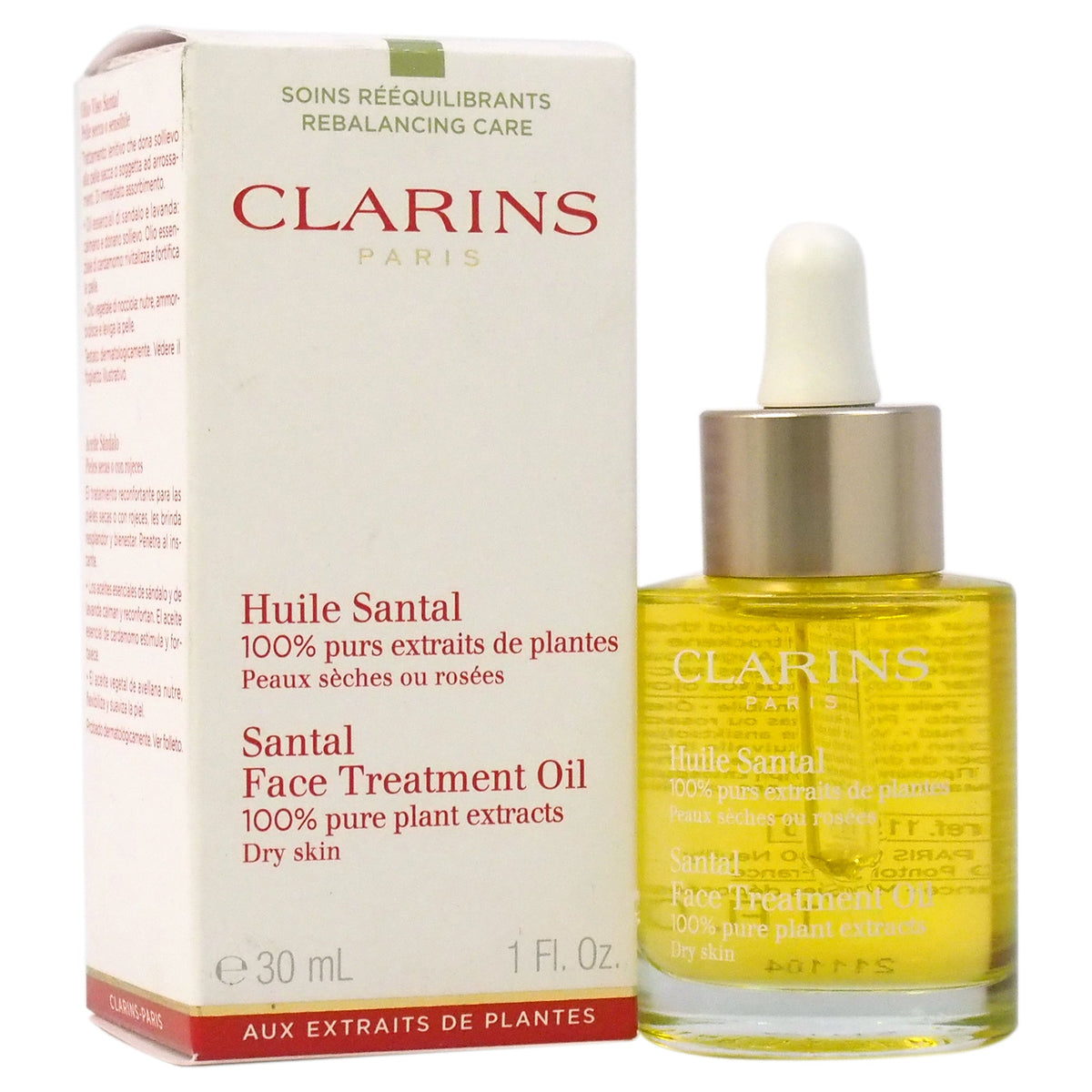 Santal Face Treatment Oil - Dry Skin by Clarins for Unisex - 1 oz Treatment