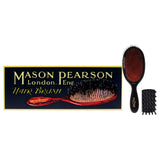 Extra Large Pure Bristle Brush - B1 Dark Ruby by Mason Pearson for Unisex - 2 Pc Hair Brush and Cleaning Brush