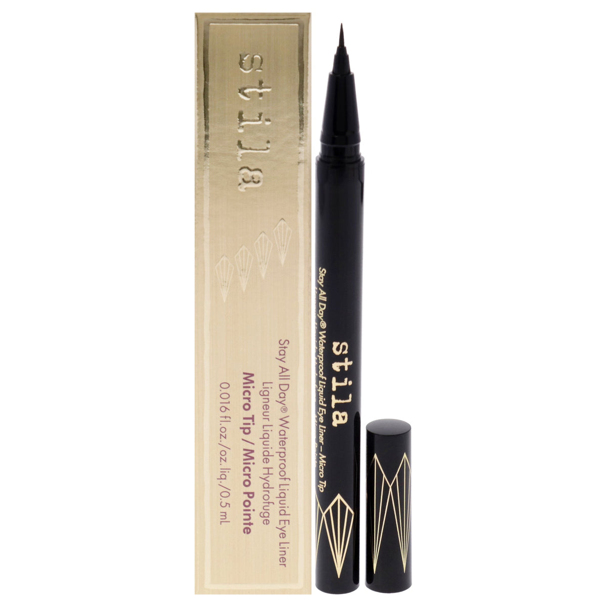 Stay All Day Waterproof Liquid Eye Liner Micro Tip - Intense Black by Stila for Women - 0.016 oz Eyeliner