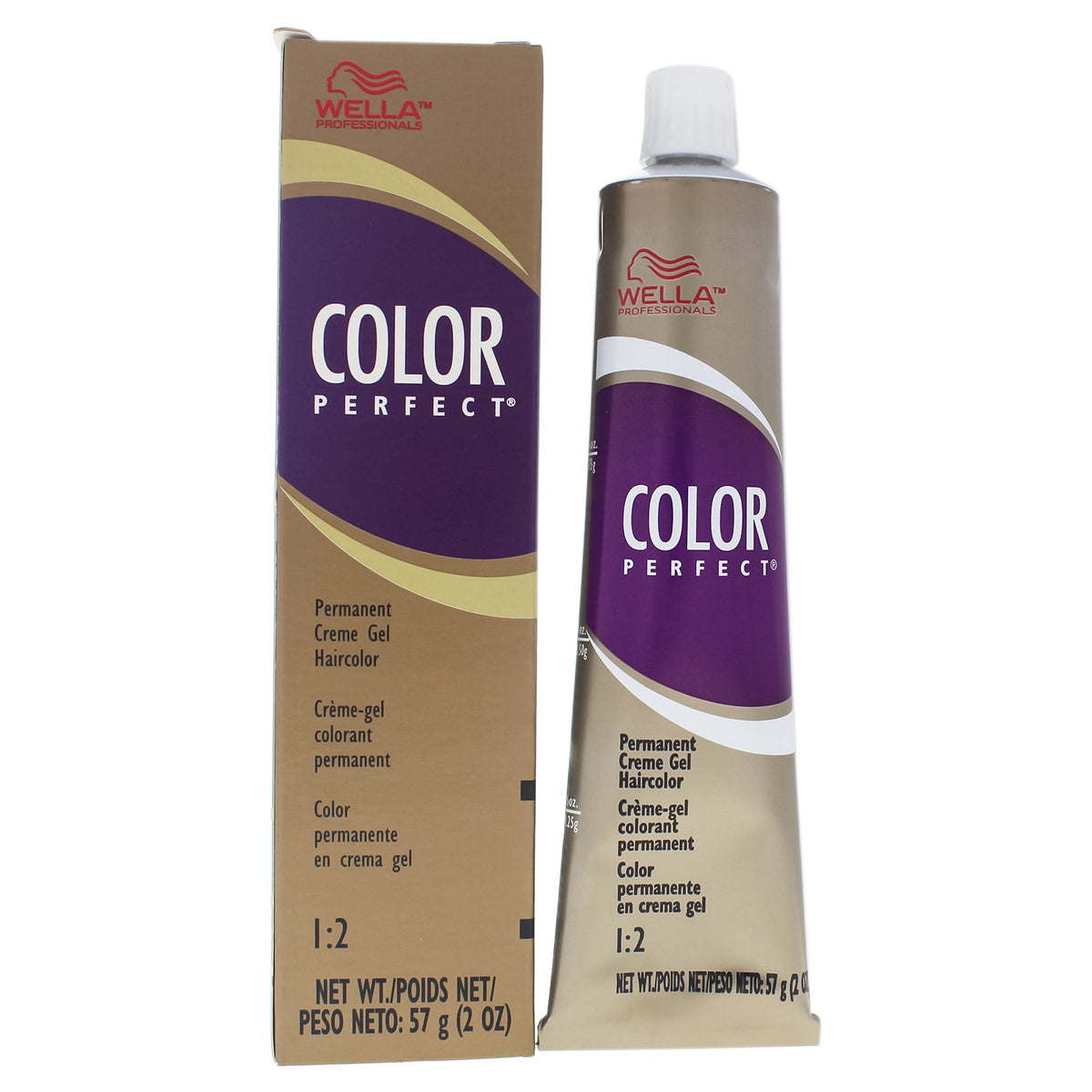 Color Perfect Permanent Creme Gel Hair Color - 4RV Medium Red Violet Brown by Wella for Unisex - 2 oz Hair Color