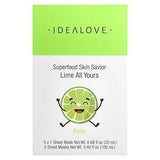 Idealove, Superfood Skin Savior, Lime All Yours, 5 Beauty Sheet Masks, 0.68 fl oz (20 ml) Each