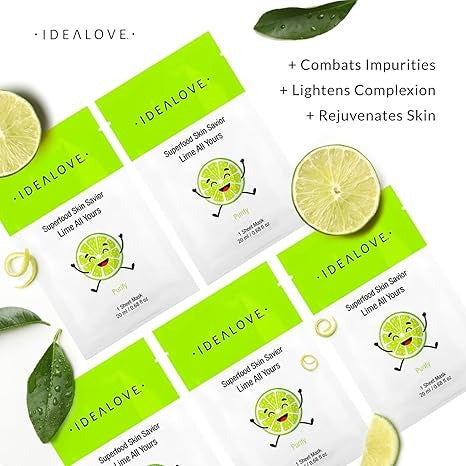 Idealove, Superfood Skin Savior, Lime All Yours, 5 Beauty Sheet Masks, 0.68 fl oz (20 ml) Each