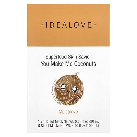 Idealove, Superfood Skin Savior, You Make Me Coconuts, 5 Beauty Sheet Masks, 0.68 fl oz (20 ml) Each