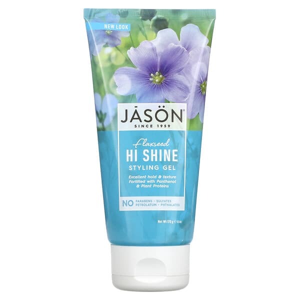 Jason Natural, Styling Gel, Flaxseed Hi Shine, 6 oz (170 g)