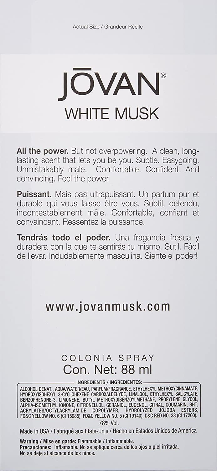 Jovan White Musk by Jovan for Men - 3 oz EDC Spray