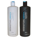 Drench Moisturizing Shampoo and Conditioner Kit by Sebastian for Unisex - 2 Pc Kit 33.8oz Shampoo, 33.8oz Conditioner