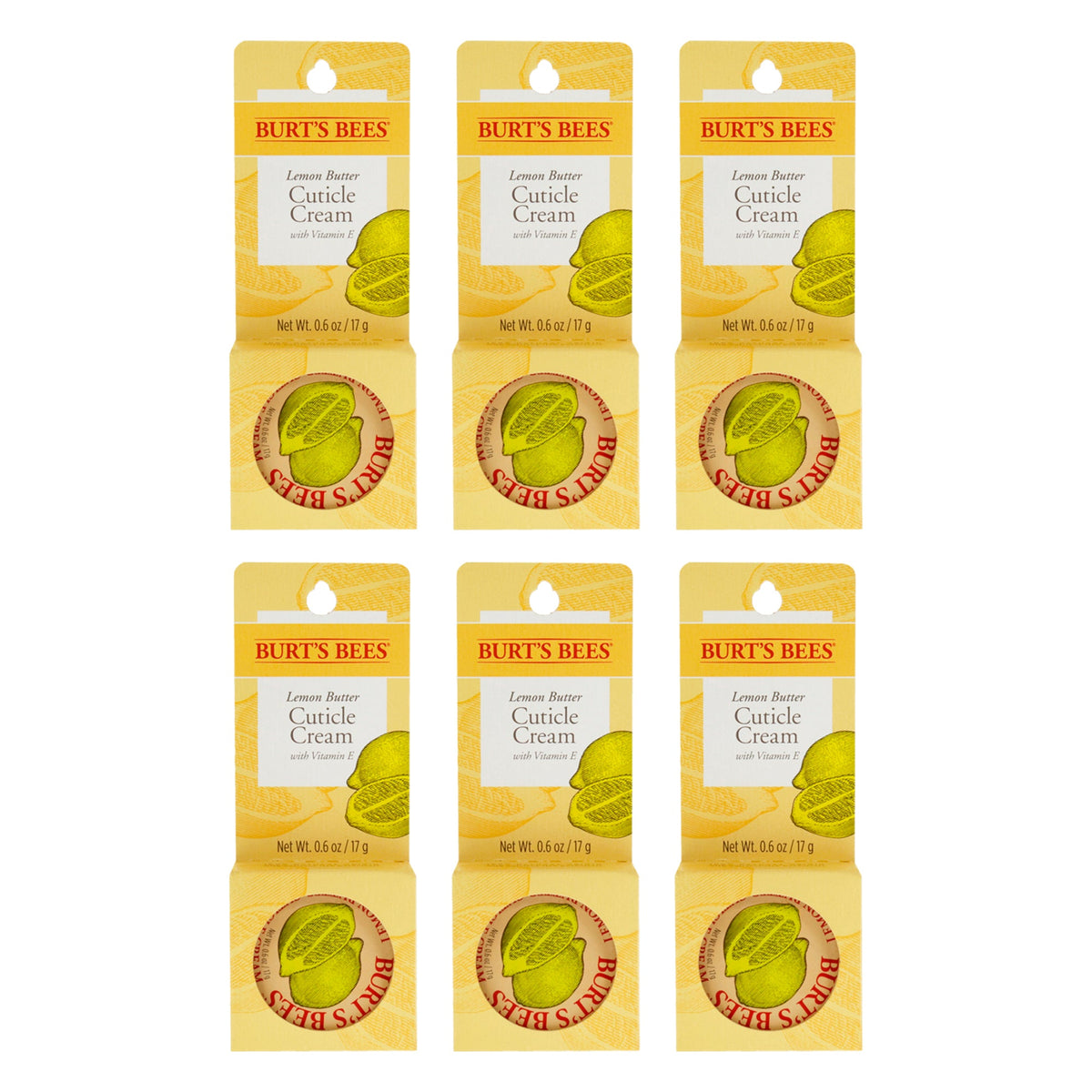 Lemon Butter Cuticle Cream by Burts Bees for Unisex - 0.6 oz Cream - Pack of 6