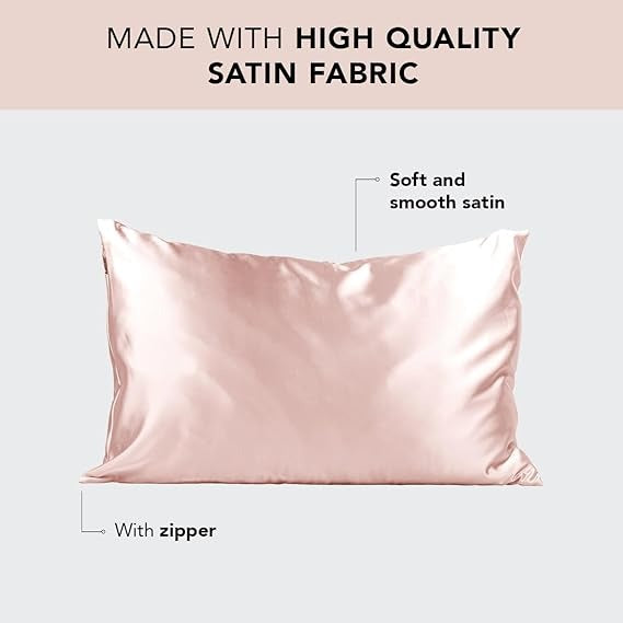 Kitsch, The Satin Pillowcase, Standard Size, Blush, 1 Piece