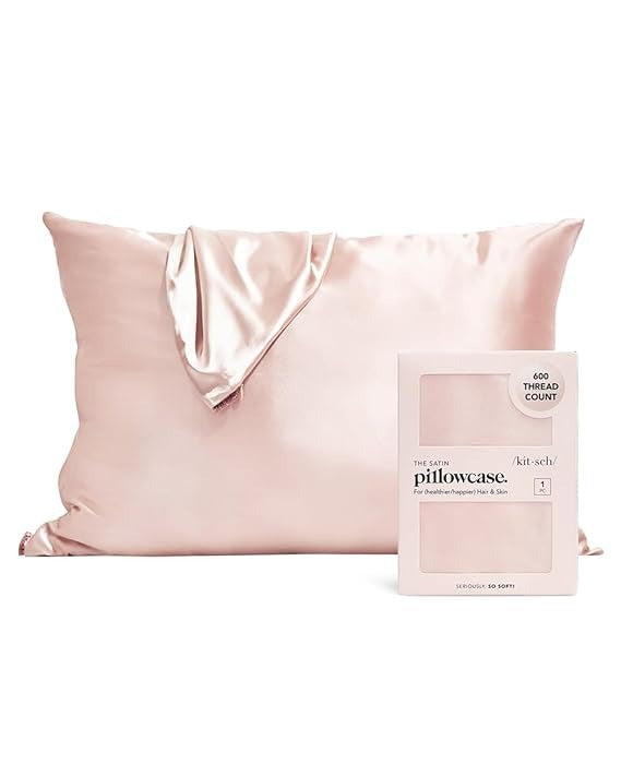 Kitsch, The Satin Pillowcase, Standard Size, Blush, 1 Piece