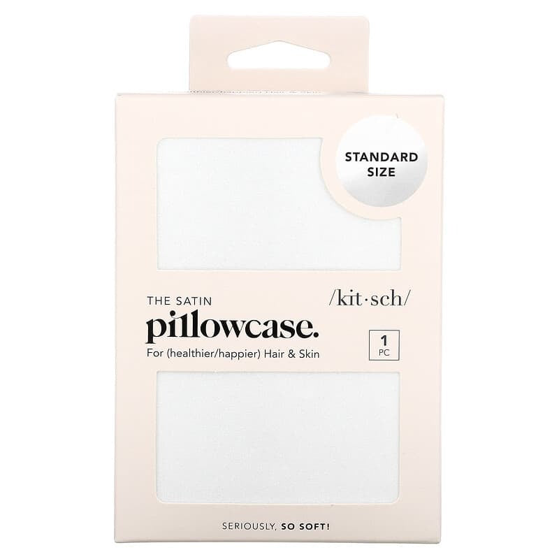 Kitsch, The Satin Pillowcase, Standard Size, Ivory, 1 Piece