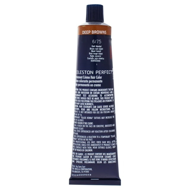 Koleston Perfect Permanent Creme Hair Color - 6 75 Dark Blonde-Brown Red-Violet by Wella for Unisex - 2 oz Hair Color