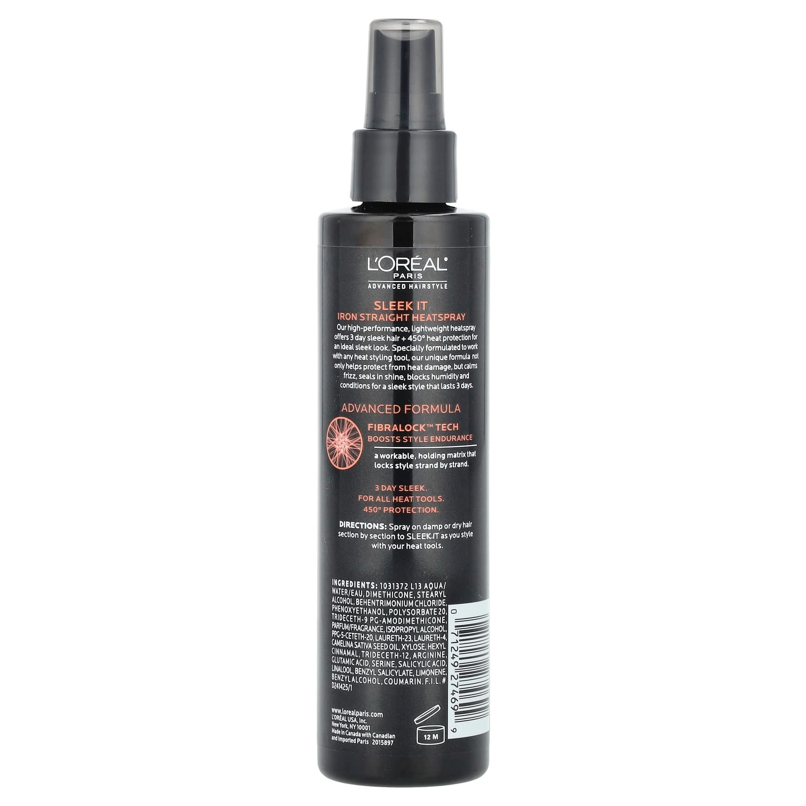 L'Oréal, Advanced Hairstyle, Sleek It Iron Straight Heatspray, 5.7 fl oz (170 ml)