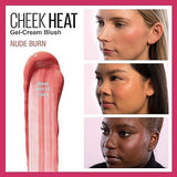 Maybelline, Cheek Heat, Sheer Gel-Cream Blush, 15 Nude Burn, 0.27 fl oz (8 ml)