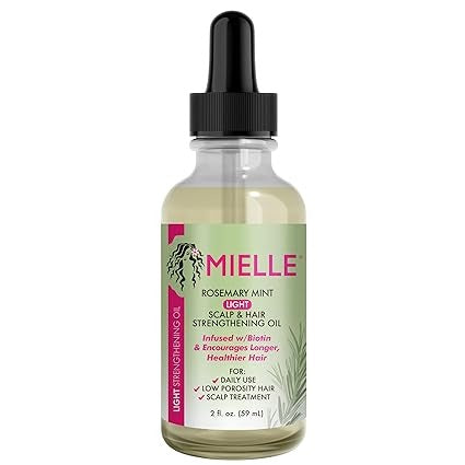 Mielle, Light Scalp & Hair Strengthening Oil, Rosemary Mint, 2 fl oz (59 ml)