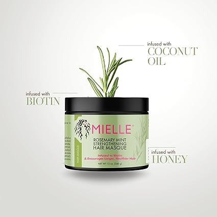 Mielle, Strengthening Hair Masque, Rosemary Mint, 12 oz (340 g)