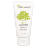 Mild By Nature, Argan Oil Hand Cream with Marula Oil & Coconut Oil plus Shea Butter, Soothing and Unscented, 2.5 oz (71 g)