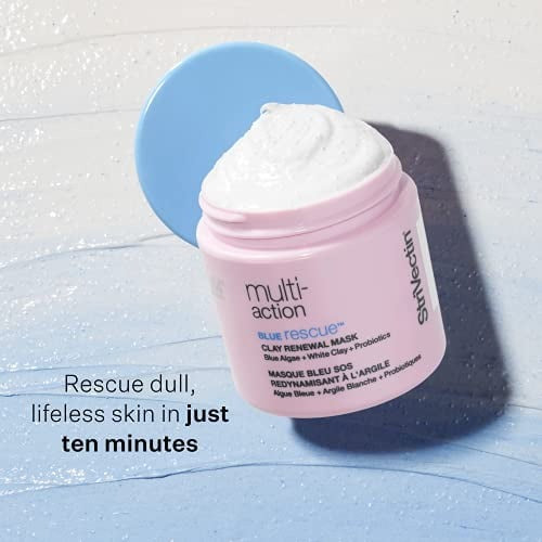 Multi-Action Blue Rescue Clay Renewal Mask by Strivectin for Unisex - 3.2 oz Mask