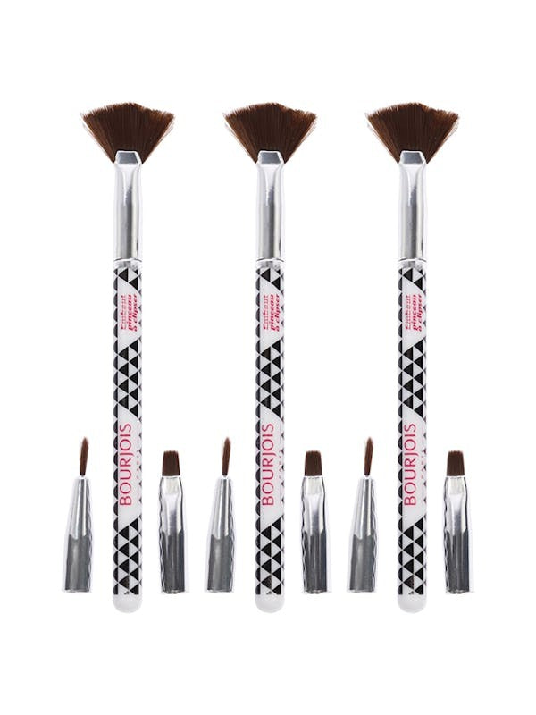 Multi-Brush Nail Art Set by Bourjois for Women - 3 Pc Set Fan Brush, Shader Brush, Liner Brush - Pack of 3