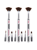 Multi-Brush Nail Art Set by Bourjois for Women - 3 Pc Set Fan Brush, Shader Brush, Liner Brush - Pack of 3