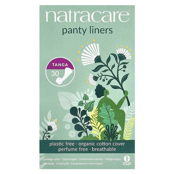 Natracare, Panty Liners, Organic Cotton Cover, Tanga, 30 Liners